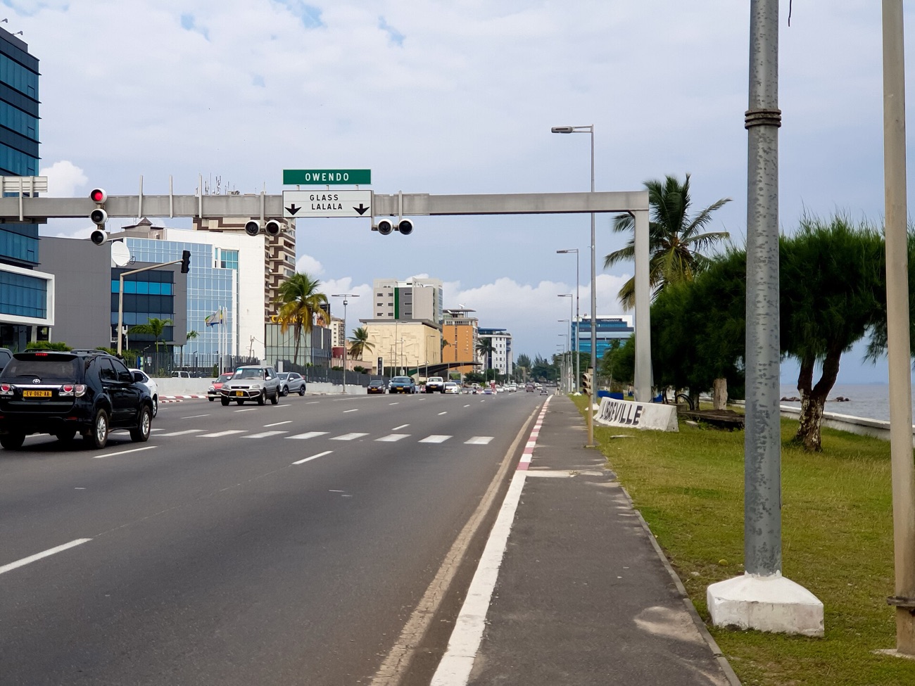The seafront boulevard in Libreville on an ordinary day
